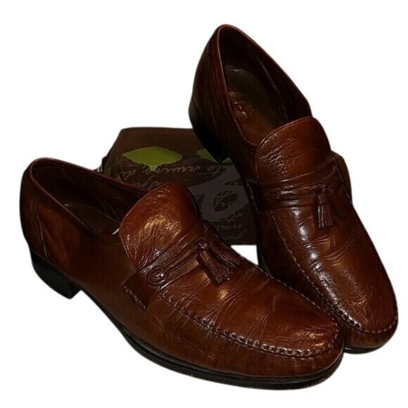 Florsheim Mens Brown Leather Tassel Loafers Size 10 D - Picture 2 of 7